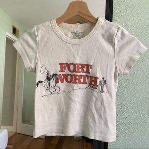 Brandy Melville Fort Worth Cream Crop Top